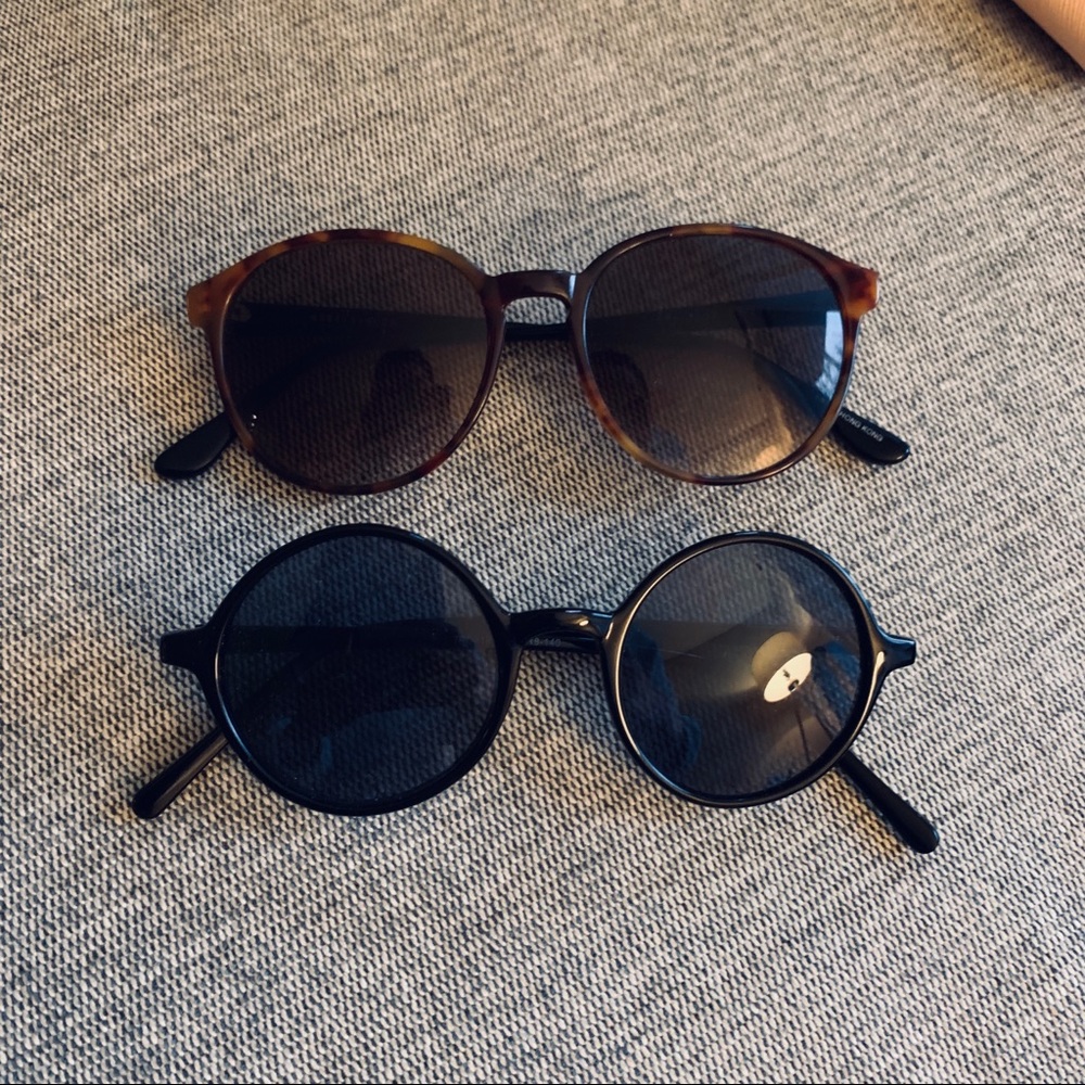 Two pairs of retro sunglasses